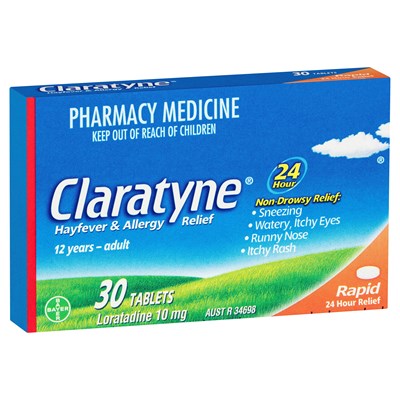 Claratyne Non-Drowsy Hayfever & Allergy Relief (loratadine) 10mg Tablets 30