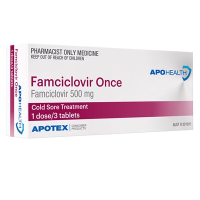 ApoHealth Famciclovir Once (Famciclovir) Cold Sore Tablets 500mg