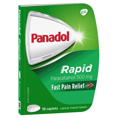 Panadol Rapid for Pain Relief Paracetamol - 500mg 10 Caplets