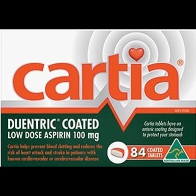 Cartia 100mg 84 Tablets