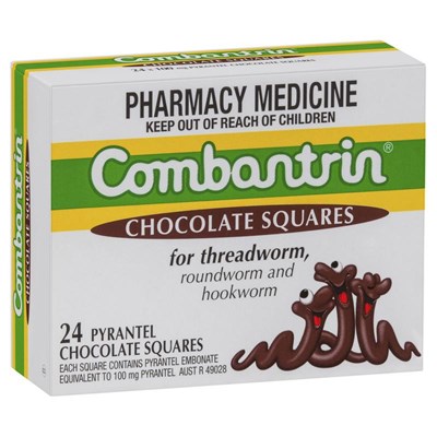 Combantrin Chocolate Squares 24 Tablets
