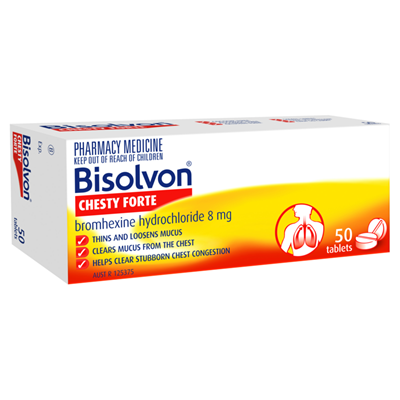 Bisolvon Chesty Forte (bromhexine hydrochloride) 8mg Tablets 50
