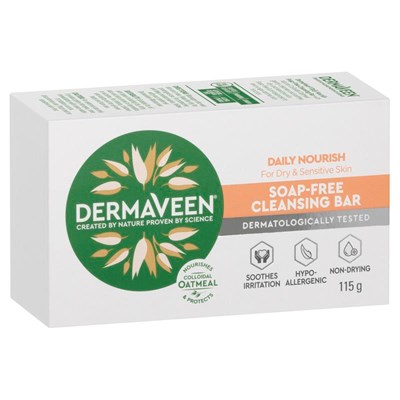 DermaVeen Daily Nourish Soap-Free Cleansing Bar 115g