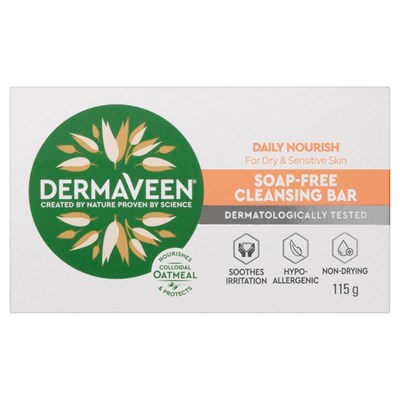 DermaVeen Daily Nourish Soap-Free Cleansing Bar 115g