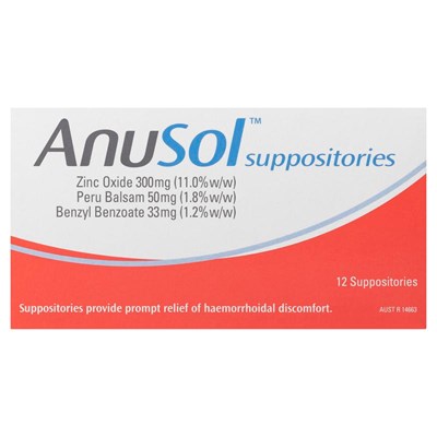 Anusol Suppositories 12 Suppositories