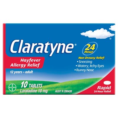 Claratyne Non-Drowsy Hayfever & Allergy Relief (loratadine) 10mg Tablets 10
