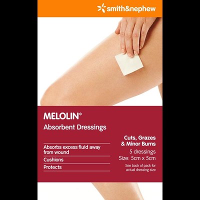 Melolin Low Adherent Dressing 5cm x 5cm 5 Pack