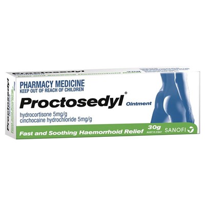 Proctosedyl (hyrdrocortisone / cinchocaine hydrochloride) 5mg/g,5mg/g Ointment 30g