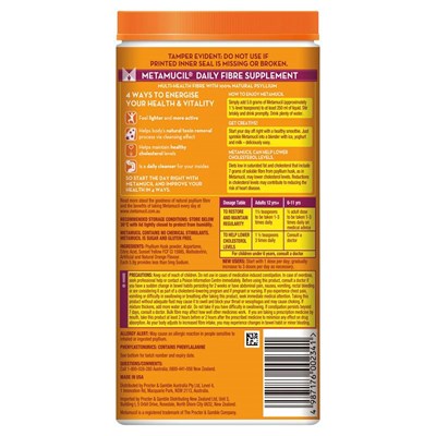 Metamucil Multi-Health Fibre Orange Smooth 114 Dose