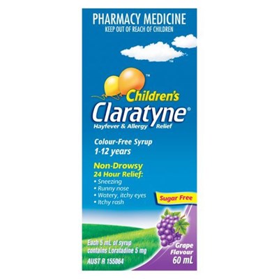 Claratyne Child Hayfever & Allergy Relief Antihistamine Grape 60mL