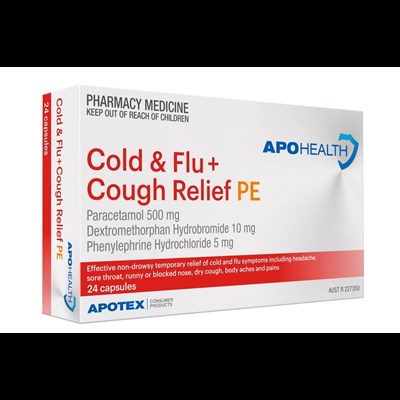 ApoHealth PE Cold & Flu + Cough Relief 24 Capsules