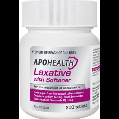 APOHealth Laxatives with Softener 50mg 200 Tablets