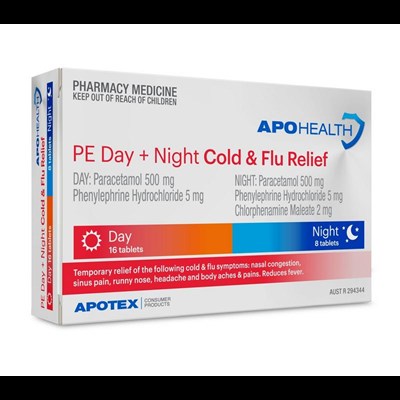 ApoHealth PE Cold & Flu Relief Day & Night 24 Tablets