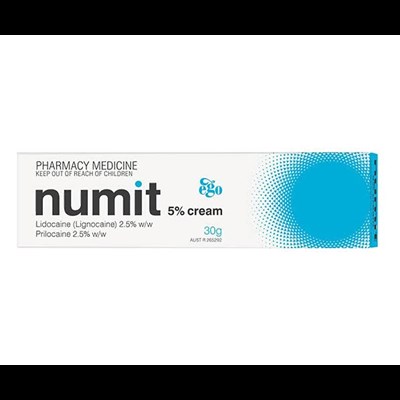 Numit 5% (Lidocaine (Lignocaine) 2.5% w/w Prilocaine 2.5% w/w) Cream 30g