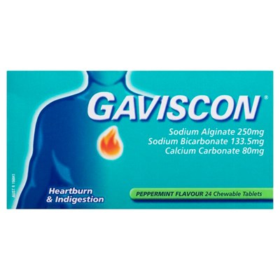 Gaviscon Chewable Tablets Peppermint 24 Pack