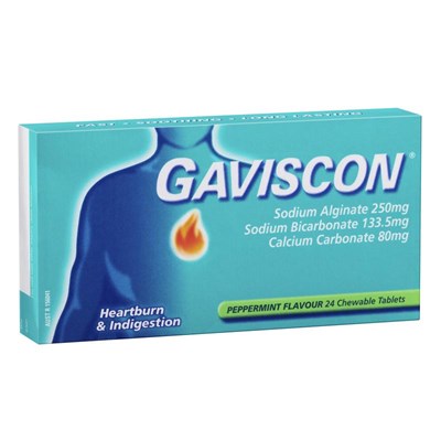 Gaviscon Chewable Tablets Peppermint 24 Pack