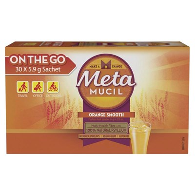 Metamucil Multi-Health Fibre with 100% Psyllium Natural Psyllium Orange Smooth 30 Dose