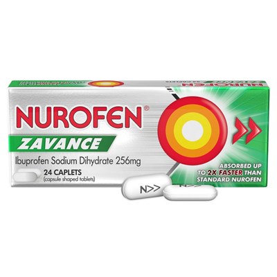 Nurofen Zavance Fast Pain Relief 256mg Ibuprofen 24 Caplets