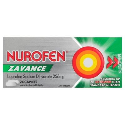 Nurofen Zavance Fast Pain Relief 256mg Ibuprofen 24 Caplets