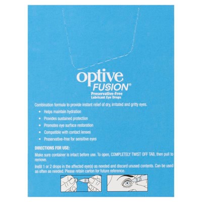 Optive Fusion Preservative-Free Lubricant Eye Drops 0.4mL 30pk