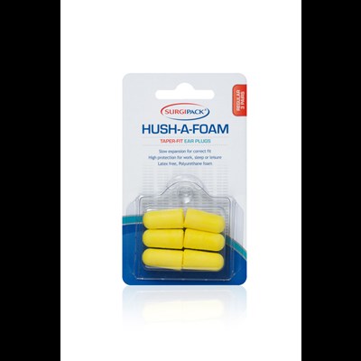 SurgiPack Ear Plug Hush-A-Foam Easy-Fit Regular 3 Pairs