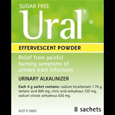 Ural Effervescent Powder Lemon 8 Sachets