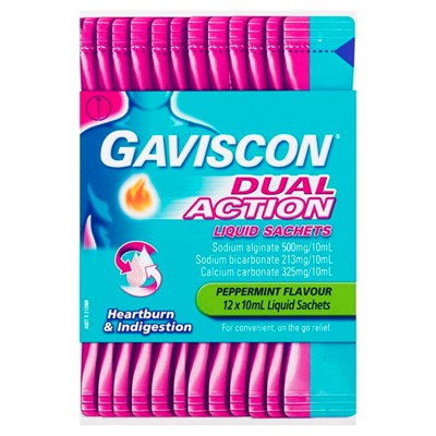 Gaviscon Dual Action 12 Liquid Sachets