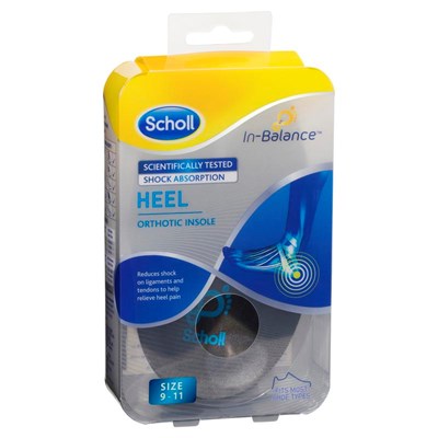 Scholl In-Balance Heel Orthotic Insole Large Size 9 - 11