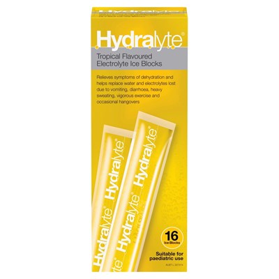 Hydralyte Ice Block Tropical 62.5mL 16 Pack