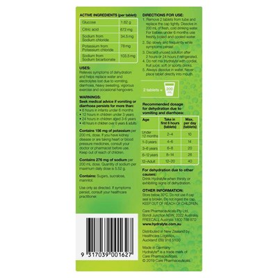 Hydralyte Lemon Lime Flavoured Effervescent Electrolyte Tablets 40 Pack