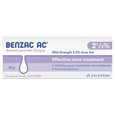 Benzac AC Mild Strength 2.5% Acne Gel 60g