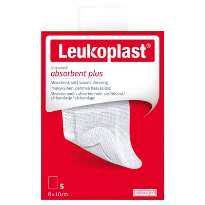 Leukoplast Absorbent Plus 8cm x 10cm 5 Pack