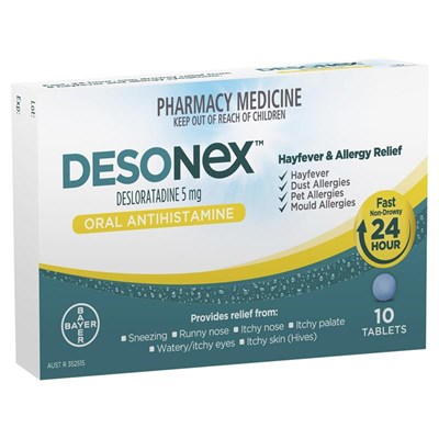 Desonex Antihistamine 24Hour Non Drowsy Hayfever and Allergy Relief Tablets 10 Pack