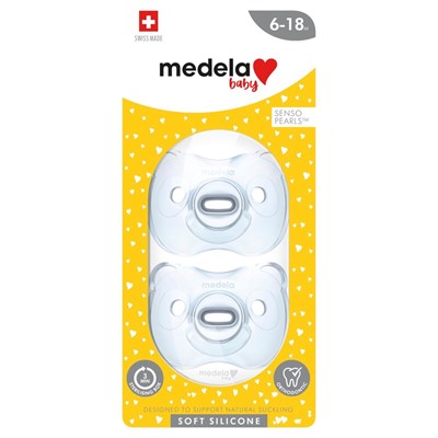 Medela Baby Soft Silicone Soother Duo Blue 0-6 Months 2 Pack