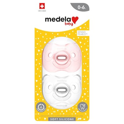 Medela Baby Soft Silicone Soother Duo in Pink 0-6 Months