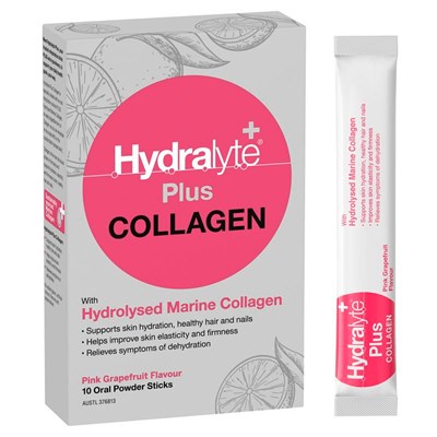 Hydralyte Plus Collagen Pink Grapefruit 10 Pack