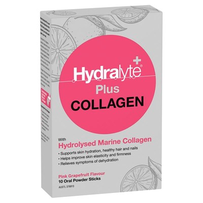 Hydralyte Plus Collagen Pink Grapefruit 10 Pack