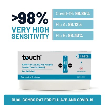 COVID-19 and Flu A/B Rapid Antigen Combo Test for Self-Testing 2 Test Kit