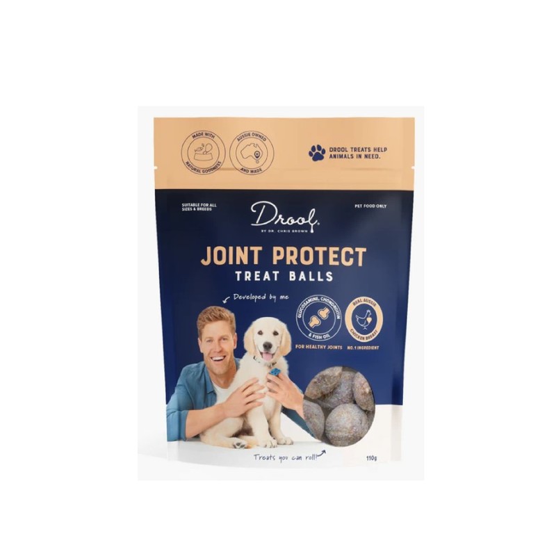 Drool by Dr Chris Brown Joint Protect Dog treat balls 110g